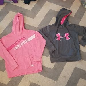 2 youth large girls sweatshirts. Under armour. YL